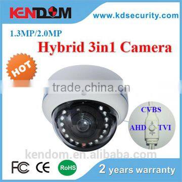 KENDOM Weatherproof IP66 Dome 4 in 1 AHD/TVI/CVI/Analog Hybrid Camera 1.3MP 2.0MP With OSD control cable cctv security system