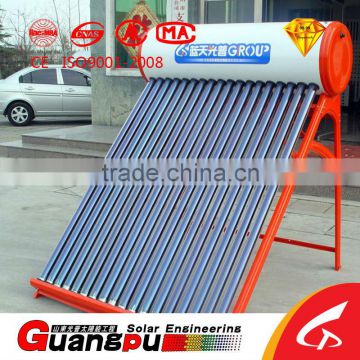 double vacuum heat pipe solar water heater for home use