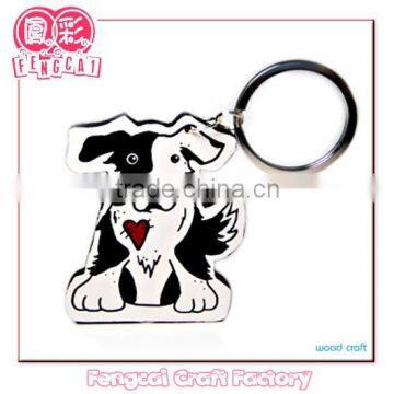 Custom Wooden Animal Keychain and Key ring Cute dog shape ( wood Art/crafts in laser-cut & engraving)charm