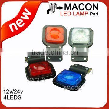whole sale 12/24V amber blue red led side marker lamp for trucks