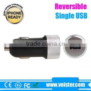 Colorful 5V1A Reversible USB Car CAdapter for Iphone 6