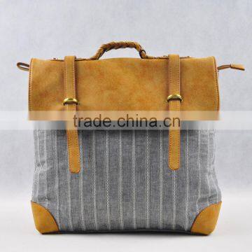 High quality leather briefcase men backpack