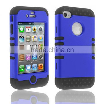 Stylish PC silicone microphone combo cover for iPhone 4 4S