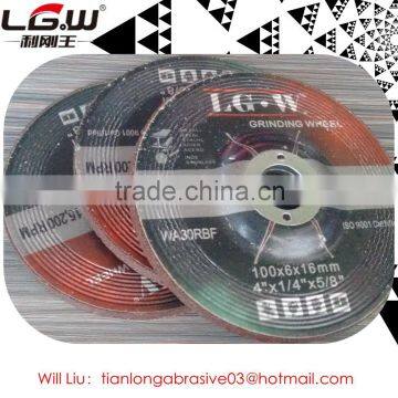 407 LGW 115*6*22 high strength depressed center grinding wheel