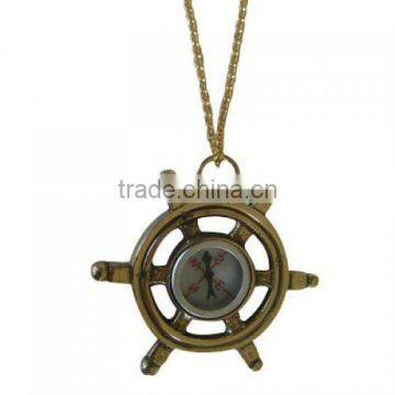 Nautical Brass wheel compass pendant/ Nautical Pendant / Mini compass FOR PENDANT