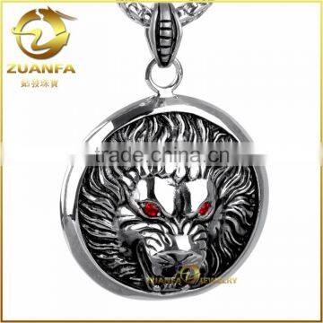 well polishing steel color hip hop men pendant neckalce black color lion head pendant