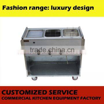 Commercial Stainless Steel Multifunctional Snack Car With Griddle ,fryer and Oden photo-3