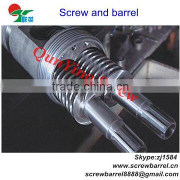 Double screw and barrel for extruder