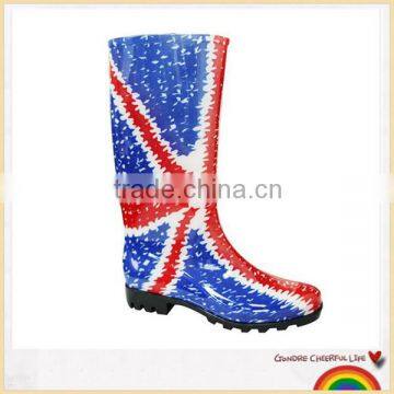 oem factory China ladies shoes high knee clear rain boots color boots