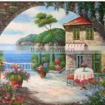 hand painted scenery oil painting on Waterproof Non-woven cloth