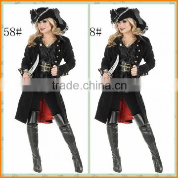 Halloween Pirate Costume women's wear, black, long style, pirate outfit role-playing game