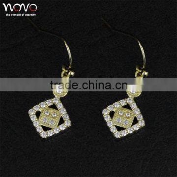 2015 fashion 18k gold plated brass drop earrings for womens