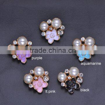 (M0318) 19mmx20mm rhinestone metal embellishment,silver plating,flat back,light rose gold plating