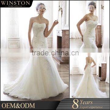 New arrival product wholesale Beautiful Fashion wedding dress lace