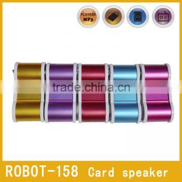 Robot-158u Aluminum Alloy Hi-Fi Stereo Portable Fm Radio,USB Music Speaker,Telescope Card Speaker