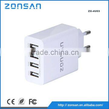 universal wall socket mobile phone usb charger, 4 port usb wall charger