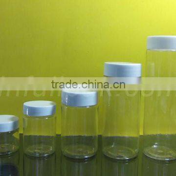 30ml/60ml/100ml/120ml/150ml/180ml/200ml/240ml Clear PET Jar with white lid