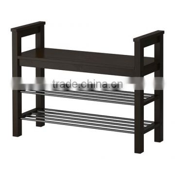 Bamboo Shoe Rack with metal bamboo shoes Bench with shoe storage shoe bench