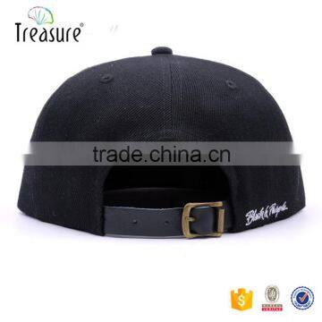 Custom White Embroidery Snapback Cap Leather Brim photo-5