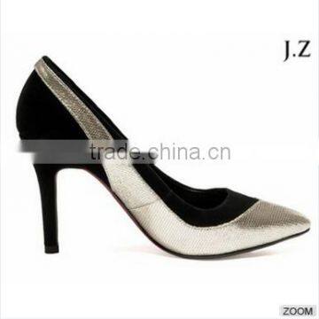 O77 Custom Made Pump Shoes Black and Sliver Upper Dress Shoes for Women New Collection photo-5