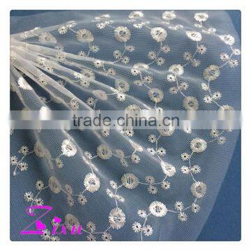 white mesh wedding embroidery lace fabric for wedding dresses                        
                                                                                Supplier's Choice