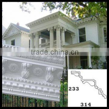 Easy installation painted grade polyurethane cornice Mouldings villa architectural design