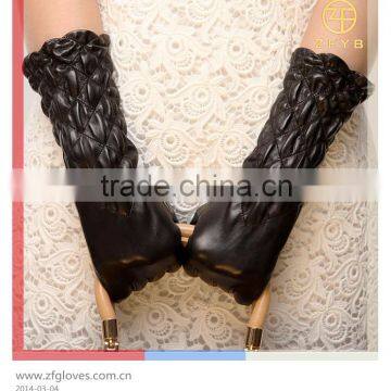 Winter exporters of skin tight long leather driving gloves