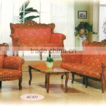 Teak Sofa Set Classic Design Romawi Mawar Merah Indoor Furniture