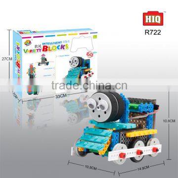 4 in 1plastic eletronic rc building block train toy educational