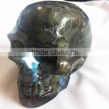 Natural Labradorite Skull Gemstone Craft