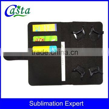 Factory price Blank Sublimation PU Mobile phone holster Flip-open cover Card clasp for Universal Phone holster