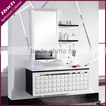 ROCH 8004 Top Quality Plywood Bathroom Vanity Manufactory With Stone Top