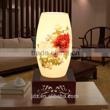 LED Decorative Hotel Lamp Table Jingdezhen Porcelain Wood For Bedroom Wedding Gift E27