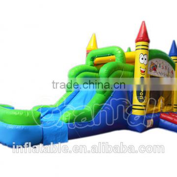 inflatable Crayon bouncer, Inflatable Combo, Inflatable bouncer with slide