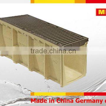 MEA 400 Polymer Concrete Channel with ductile iron grating ,precast concrete trench drain