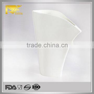 White gold rim dubai vase, stoneware vase, chinese porcelain vase for tableware