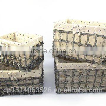 2015 New Set of 4 Maize Husk Storage Baskets With Lining-cheap Wicker/rattan Baskets photo-5