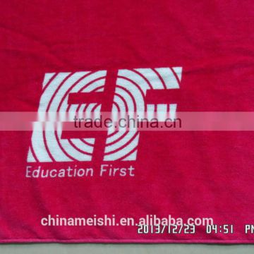 Cheap wholesale logo printed custom made colorful velvet beach towels