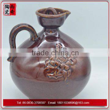 2016 hot sale chinese brown porcelain wine pot