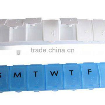 Hogh quanlity weekly 7 days plastic pill box