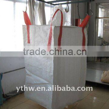 ventilated pp container bags/duffle top and flat bottom/food grade coated woven bags