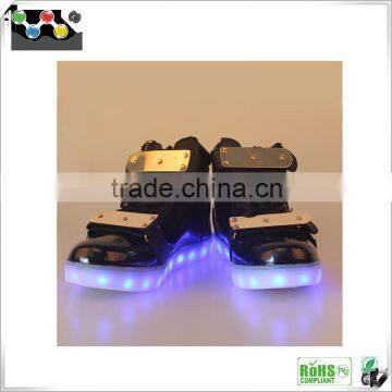 Wholesale illuminate LED shoes black ankle boot casual led shoes for men