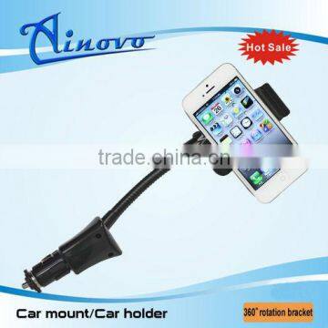 2016 neck design car holder with usb charger for iPhone5,mobile phone holder car mount charger