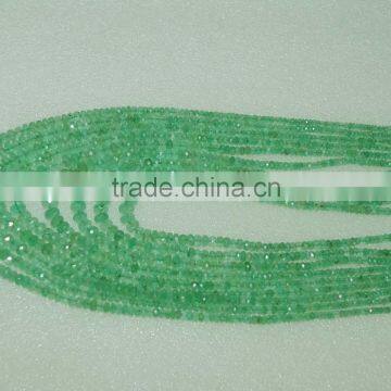 Natural Columbian Emerald Faceted Rondell 9 strand Necklace