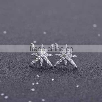 925 Silver Star White Zirconia Earring Jewelry photo-2