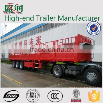 China Manufacturer 3 Axle Flatbed Side Wall Cargo Semi Trailers for Sale