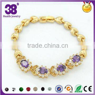 Multiple Choice Jewelry with Zircon Gold Purple Colorful Bracelet