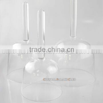 99.99% clear quartz crystal singing bowl with handle