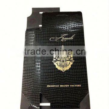 2014 Cardboard wine box with embossed logo for one bottom