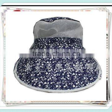 Blue Bottom Floral Sun Visors Sun Hats Mesh Top